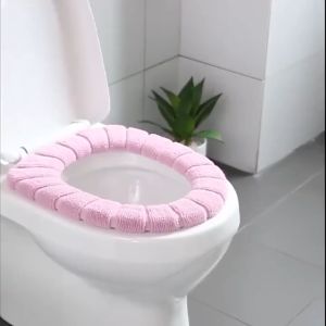 Toilet Seat Cushion Waterproof Washable Soft Fleece Seat Cover Warm Seat Cover Cushion for Bathroom Toilet Lid Cover Home Bathroom Accessories Washable Toilet Seat Cover