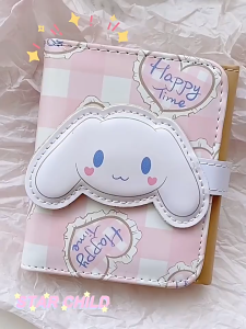 EchoBliss กระเป๋าสตางค์พับสามครั้งPUน่ารักแบบแพนด้าพร้อมช่องใส่บัตรและกระเป๋าเหรียญสำหรับนักเรียน