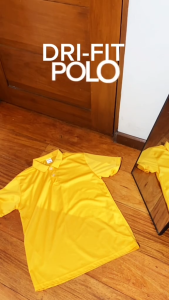 Kanvas Drifit Polo Shirts for Men & Women Quick-Dry Active Gym Sportswear Mens T-shirts Workout Top Plain Golden Yellow