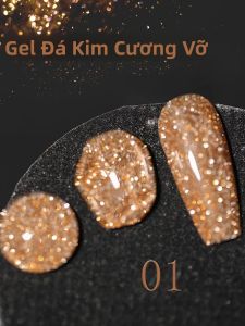 Sơn Móng Tay Gel Mianel 12ml Siêu Lấp Lánh Hiệu Ứng Kim Cương Nghiền Màu Đỏ Nâu Mẫu Mới 2025 Phong Cách Maillard