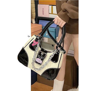 NALLCHEER túi đeo chéo cho nữ tuid đeo chéo túi kẹp nách nữ Túi Xách Nữ Túi Đeo Vai Túi Xách Vải Bố Da Bóng Cổ Điển Thời Trang Trang Trí Dây Xích túi xách đeo chéo nữ