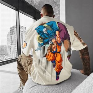 เสื้อยืดลายดราก้อนบอล ฮาราจูกุ อนิเมะ 2025 รุ่นใหม่ ฤดูร้อน ทรงโอเวอร์ไซส์ สไตล์เรโทร สตรีทแวร์ ผู้ชาย ผู้หญิง ใส่สบาย ทรงหลวม แขนสั้น เสื้อยืดยูนิเซ็กส์