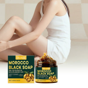Morocco Black Soap Acne Removal Deeply Cleanses Exfoliate Moisturizes Skin Smoothing Remove Dead Skin Improves Dull Bath Soap