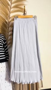 Haseena Rok Plisket BB Wavy Ellen Polos Mayung Gelombang Jumbo All Size Bawahan Muslim Wanita Terbaru Pleated Style Pleats Skirt