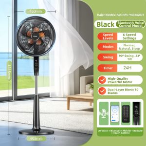 Haier | Bluetooth AI Voice Control Bedroom Strong Wind Floor Fan