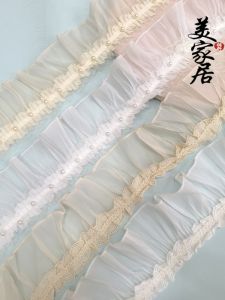 White Lace Curtain Edging & Pearl Earlet Skirt Decorative Trim