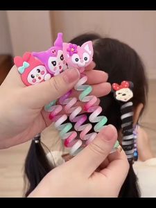 AXNAT IKAT RAMBUT SPIRAL KARTUN KUNCIR SPIRAL KARTUN IKAT KARET SPIRAL MOTIF ULIR RAINBOW KUROMI KURUMI CINNAMOROLL MELODY IR098