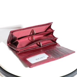 Women Long Purse Genuine Leather Bifold Card Holder Wallet Fashion