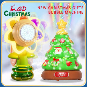 Dancing Sunflower Bubble Machine With Music Christmas Tree Bubble Machine For Party Christmas Gifts