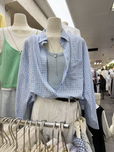 Áo Sơ Mi Cổ Polo Tay Dài Thanh Lịch Phong Cách Hàn Quốc Mùa Thu Mới Phong Cách Đồng Quê Đơn Nút Áo Kẻ Caro Chất Lượng Cao Cấp