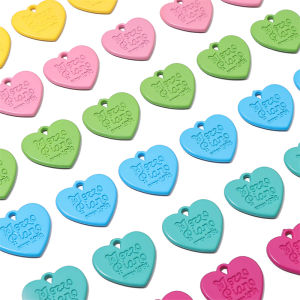 10pcs Acrylic Heart Charm Pendant for Necklace Keychain Bracelet DIY Jewelry Making Accessories