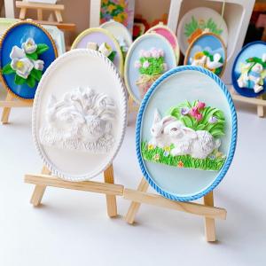 Handmade Gypsum Flower Card 3D Relief Graffiti Desktop Decoration Company Team Building Color Painting Creative DIY Toy