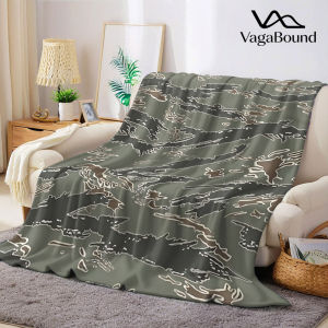 BILIBILI | tiger stripe camo Flannel Blanket Warm Soft Halloween Christmas Decorative Couch Warm Cozy All-Season Gift