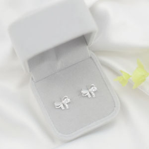 925 Sterling Silver Butterfly Knot Earrings Womens Simple Style Fashion Jewelry Elegant Atmosphere High-End Feeling Ear Jewelry