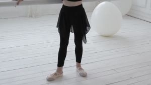 daydance | Girls Black Ballet Pants Dance Tights of Skirt Asymmetrical Chiffon Skirts Kids Training Pants Athletic Pants for Dance Daily