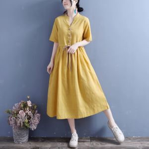 Retro Linen Cotton Summer Dress