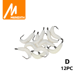 MEREDITH Combo Bait with Hook Soft Worm Bait Swimbait 2cm Silicone Worm Baits Insect Fly HOOK Rubber Wobblers Fishing Lures