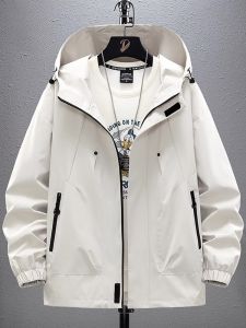 ROMON | แจ็คเก็ตทรงหลวมสไตล์ลำลองสำหรับผู้ชาย ฤดูใบไม้ผลิและฤดูใบไม้ร่วง แจ็คเก็ตกันลมแบบมีฮู้ด แจ็คเก็ตกันลมสำหรับกลางแจ้งขนาดใหญ่