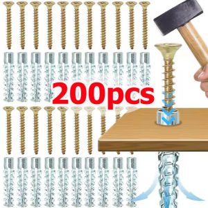 20/50/100/200pcs Expansion Bolt Screws / Self-Tapping Drilling Plug Wall Anchor / Metal Serrated Tube Pipe Fastener / Heavy Duty Wall Anchor Fastener / Steel Self Tapping Drilling Plug