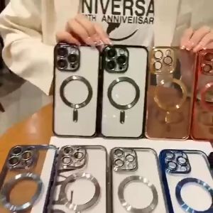 【 With Lens Films 】 Magsafe Plating Transparent Soft Anti-fall Phone Case For iphone 12 pro max phone case For iPhone 16 15 14 13 12 11 Pro Max XS XR X 8 + 7 Plus Wireless Charging Magnetic Phone Casing Full Cover Clear Shockproof Phone Cover Top Seller