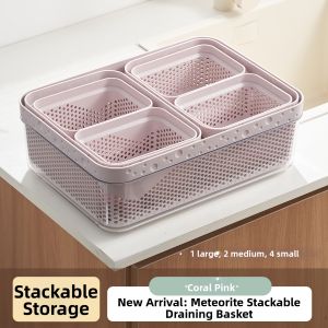 SENGLEPAI | Thick Plastic Dual-layer Fruit and Vegetable Washer Drain Basket