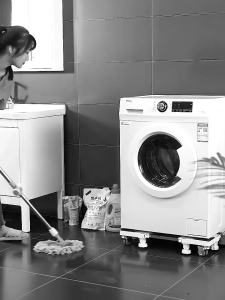 Washing Machine Rack Bathroom Storage Shelf Metal Frame Wood Board Household Storage Shelf Organizer