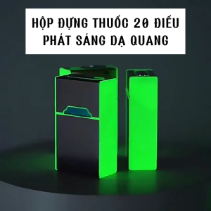 ( HT TRÙM SỈ ) Bật điện hộp thuốc 2in1 dạ quang phát sáng chống nước có 3 màu để được 20 điếu hoặc nguyên gói như hình