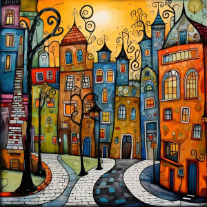 500/1024PCS Jigsaw Puzzle House Landscape Abstract Street Art For Adults Family Fun Relaxing Brain Teaser Gift