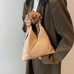 Casual Bucket Bag Single Shoulder Crossbody Bag Korean Style 2022 New Folded Handbag with Handle And Water Bucket Design