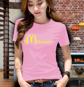 tshirt murah atasan cewek model korean kekinian Imillionaire lengan pendek