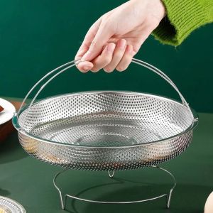 Stainless Steel Steamer Basket Multifunctional Steam Pot Food Metal Colander Insert Steaming Rack Baskets Tray Household