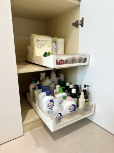 Kitchen Cabinet Pull out Drawer Track Basket Spice Dishware Bowl Plate Storage Rack under Sink Cabinet Deep Drawer Organizer