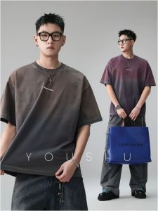 YEBO | Áo Thun Tay Ngắn Oversized Màu Degradé Phai