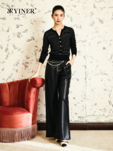 YINER | Chenille Velvet Blended Partial Open Neck Knitwear