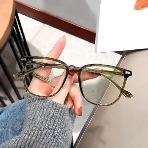 🔥Cc.👍 Large square anti-blue light radiation glasses fashionable men and women myopia ultra-light anti-blue light frame