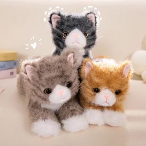 New Cute Simulation Cat Plush Toys Soft Stuffed 5 Colour Kitten Model Fake Cat Realist Animals Kids Girls Valentines Day Gift