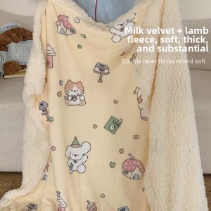 KAMONI | Winter Thick Blanket for Office Nap and Student Dorm Use - Sheepskin Milk Velvet Blanket