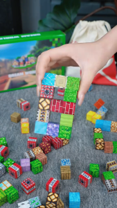 100pcs Minecraft Magnetic Blocks Theme Puzzle toys for boys DIY Variety Cube Building Block for Kids