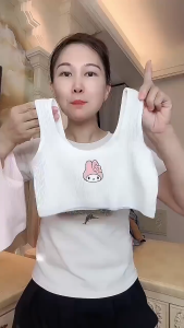 Girls Cute Cartoon Bra Soft Comfortable Breathable Stretchable Fit for Daily Wear 6 Colors Available 8-16Y