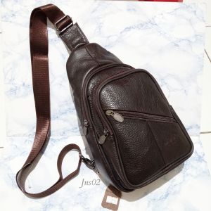 Tas Pria Kulit Selempang Bahu/Dada Sling bag Kulit Tas Body Bag Kulit Sapi