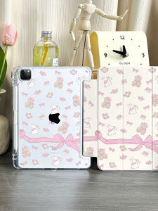 Slim Transparent Protective Case for iPad pro 9th Gen 10.9 Inch with Pen Holder Full Cover Anti-Knock Cute Cartoon Design TPU Material