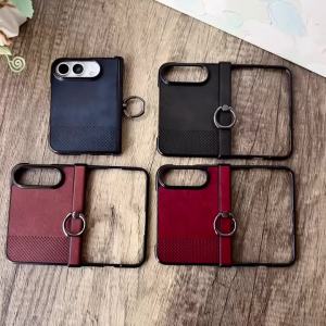 szhaiyu | Luxury PU Leather Shockproof For Wireless Charging Phone Case For iPhone Duo iPhone 18 Fold With Ring Hinge Protector Cover