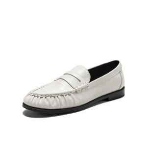 Belle | Famous Celebrities Design Folded Loafer Leather Shoes
