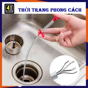 Cây Gắp Rác Ống Cống thông bồn cầu 60Cm có đầu kẹp inox - Dụng Cụ Gắp Rác Thông Tắc Cống LAVABO Chậu Rửa Đường Ống