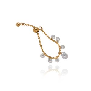 Adjustable Drawstring Tear Diamond Zircon Silver Gold Ring • Waterproof Non-Fade Tarnish • 18K Gold Plated 316L Stainless Titanium Steel Fashion Rings For Women RG399