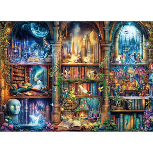 Enchanted Fantasy Library Jigsaw Puzzle 1000Pieces Magical Storybook Scene Educational Toy for Best Relaxing Game