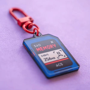 Aesthetic Memory Card Keychain - Viral TikTok Car Keychain Cute Acrylic Bag Charm Kawaii Purse Accessory Trendy Gift Idea