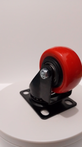 Roda 2 inch PU Heavy duty Hidup / Roda 2" Hidup merah double bearing