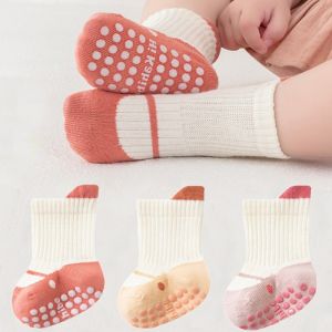 3Pairs Kids Non Slip Socks For Girls Boys Cotton Soft Toddler Floor Home Childrens Socks For Baby Elegant Child Sock Anti-slip