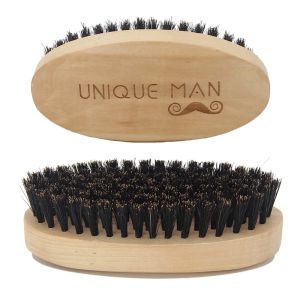 Wooden Hair Beard Brush For Men Natural Wood Comb Boar Bristle Mustache Brush Travel Mens Waves Brush Gifts Birthday Beard Care